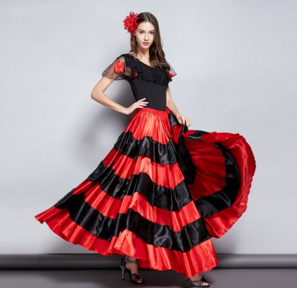 Váy Tây Ban Nha Flamenco Đỏ Đen