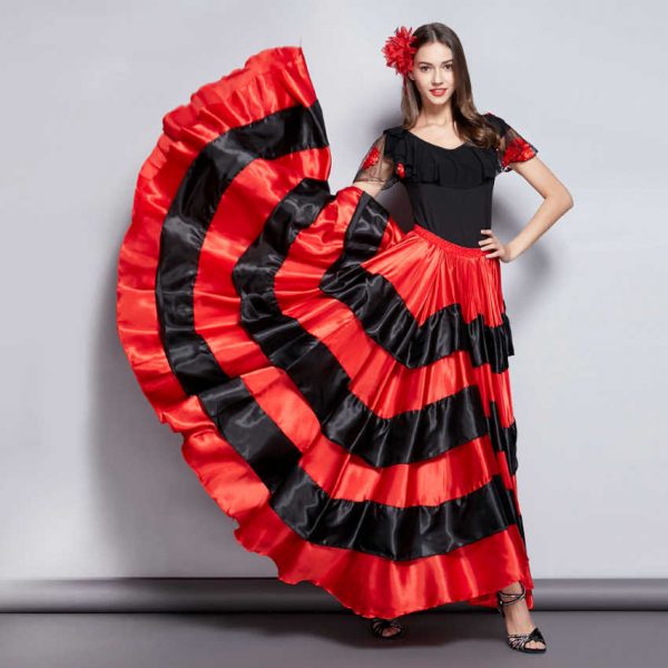 Váy Tây Ban Nha Flamenco Đỏ Đen