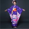 Kimono Yukata tím hoa nhỏ sang trọng