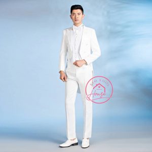 Áo vest tuxedo trắng đuôi tôm