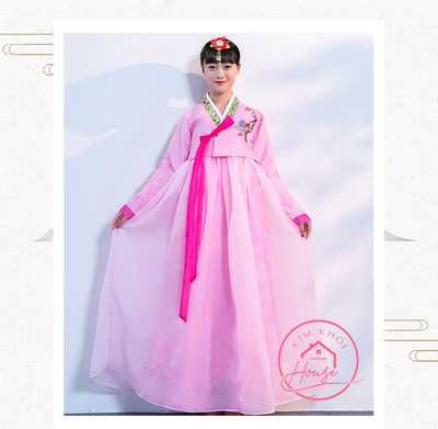 Hanbok Hàn Quốc Nữ Hồng Váy Hồng