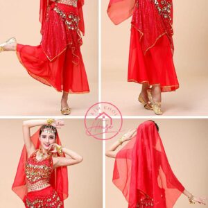 Trang phục Ấn Độ Nữ Đỏ Lá Sen