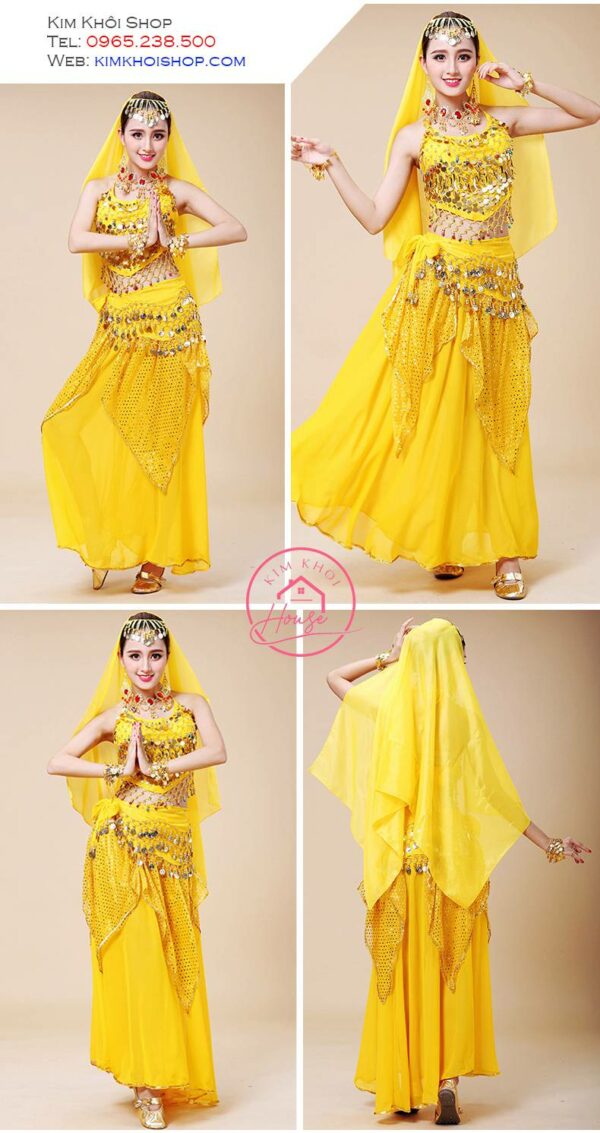 Trang phục Ấn Độ Nữ Vàng Lá Sen