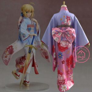 Kimono Yukata Hồng Tím hoa Mẫu Đơn sang trọng
