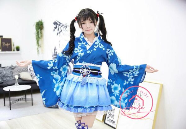 Kimono Xanh ngắn cosplay lolita
