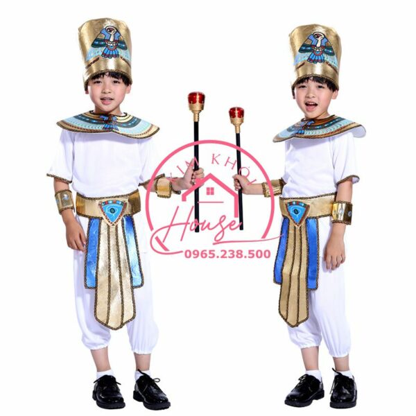 Trang phục Pharaoh Ai Cập Trắng Bé Trai