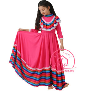 Trang phục Mexico Bé Gái Màu Hồng