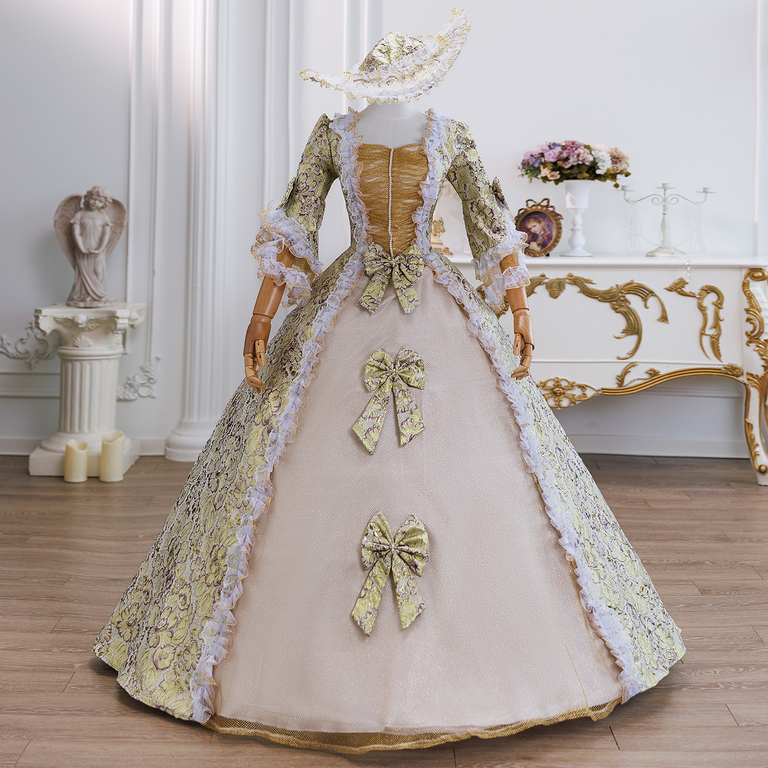 Trang phục Quý Tộc Ren Vàng Tím, Công Chúa Châu Âu Ren Vàng Tím 5 Trang phục Quý Tộc Ren Vàng Tím, Công Chúa Châu Âu Ren Vàng Tím