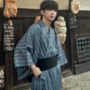Yukata Nam Nhật Bản Xanh Kẻ Sọc